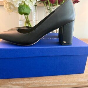 Stuart Weitzman Jones Block Pump, 9, Black